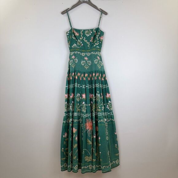 Agua Bendita Green Floral Maxi Dress - Picture 4 of 11